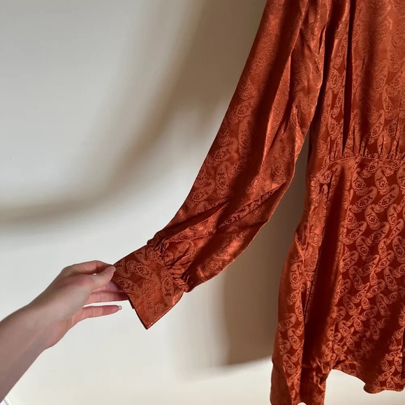 Scotch & Soda Orange 🍊 Satin Finish Dress - Robe fini satin de scotch & soda - Picture 11 of 12